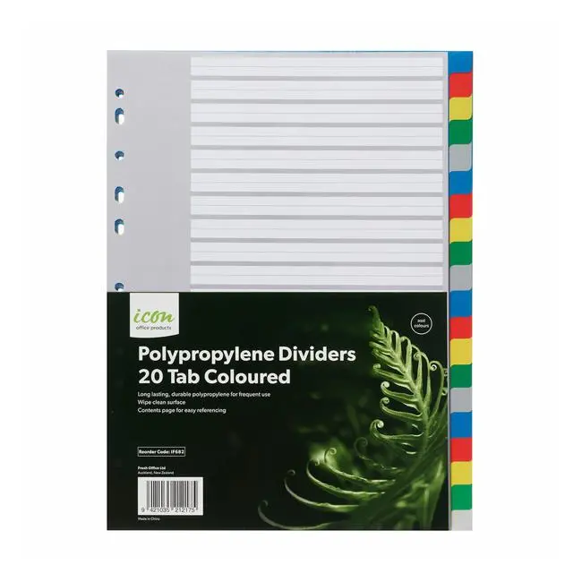 Icon Coloured Standard Pp Divider Set — 20 Tabs 1