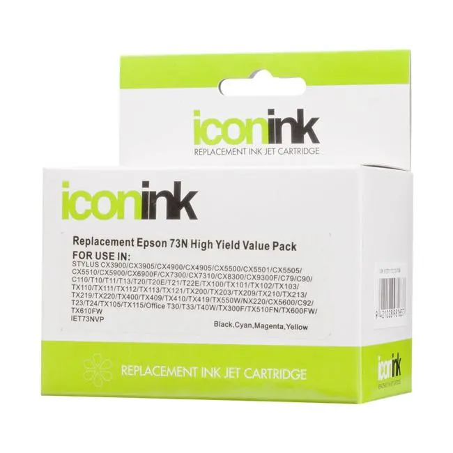 Icon-Compatible Bcmy Ink Value Pack For Epson 73N Printers 1