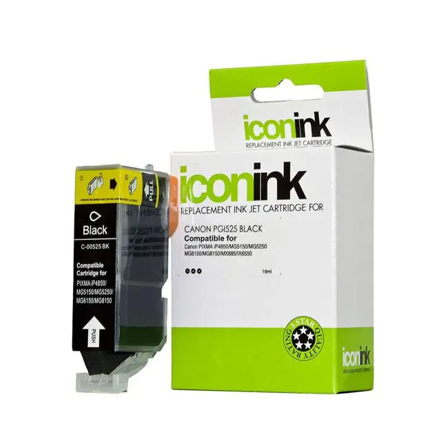 Icon-Compatible Black Ink Cartridge For Canon Pgi525 Printers 1