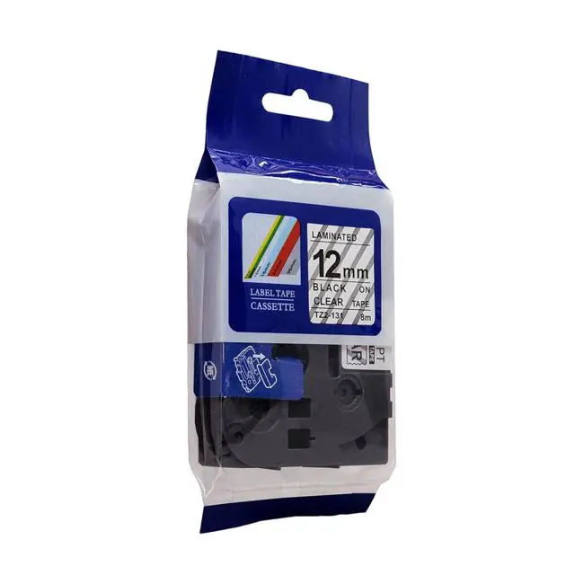 Icon-Compatible Brother Tz Tape – 12Mm Black-On-Clear Label Ribbon 1