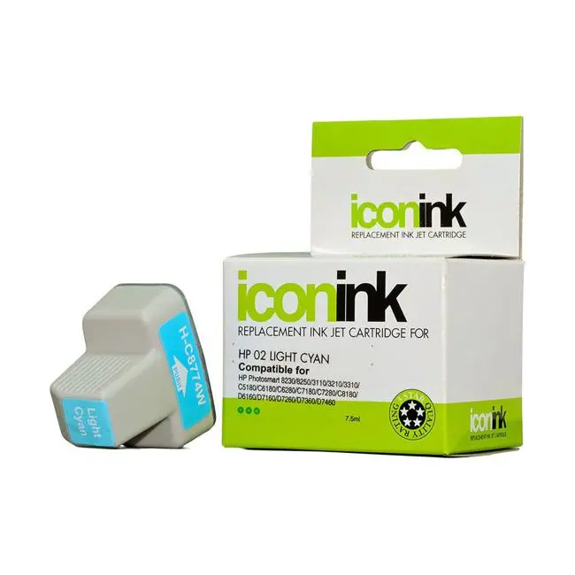 Icon Compatible C8774Wa Hp 02 Light Cyan Ink Cartridge 1