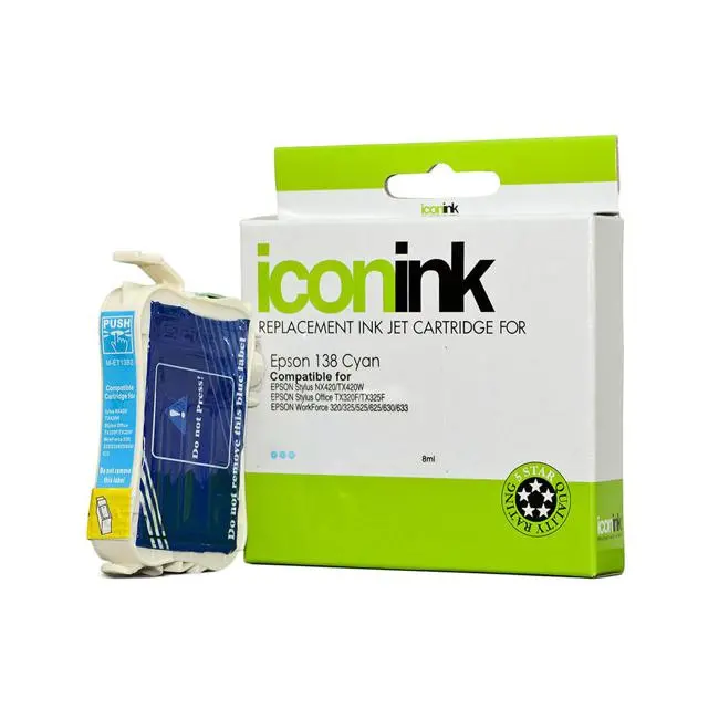 Icon-Compatible Cyan Ink Cartridge For Epson 138 Printers 1