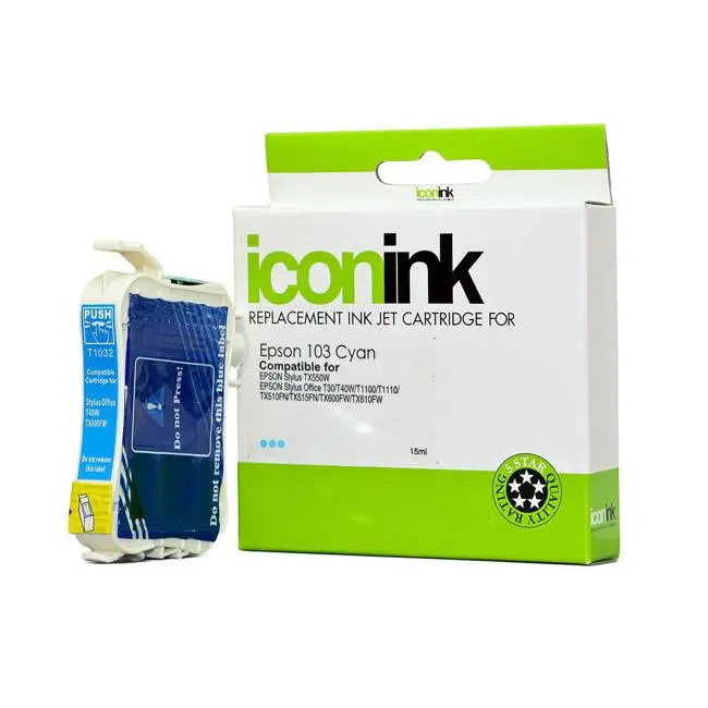 Icon-Compatible Epson 103 Cyan Ink Cartridge – High-Yield Replacement 1