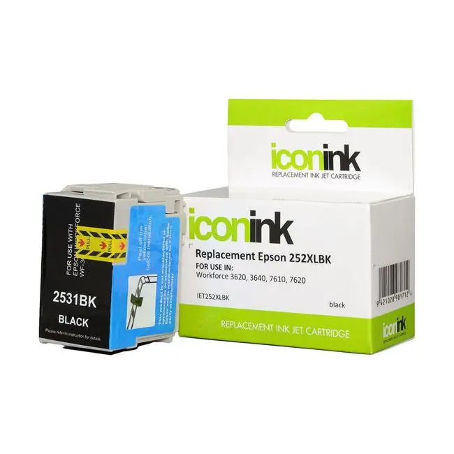 Icon-Compatible High-Yield Black Ink Cartridge For Epson 252Xl Printers (C13T253192) 1