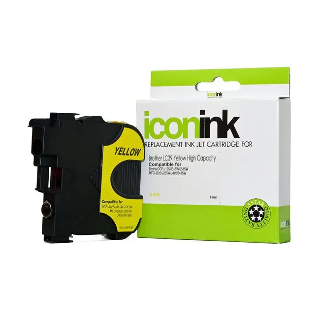 Icon-Compatible Yellow Ink Cartridge For Brother Lc39 Printers 1