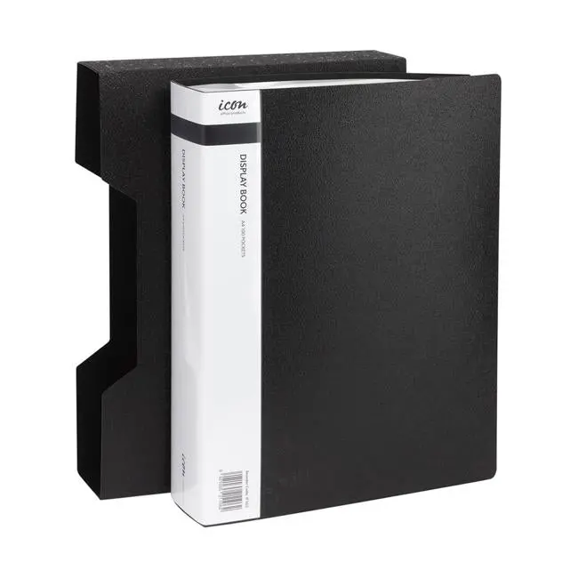 Icon Display Book – A4 Size, 100-Slot Pocket Album With Rigid Black Case 1