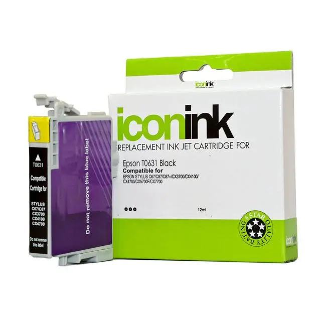 Icon Epson T0631 Black Ink Cartridge – Compatible Replacement 1