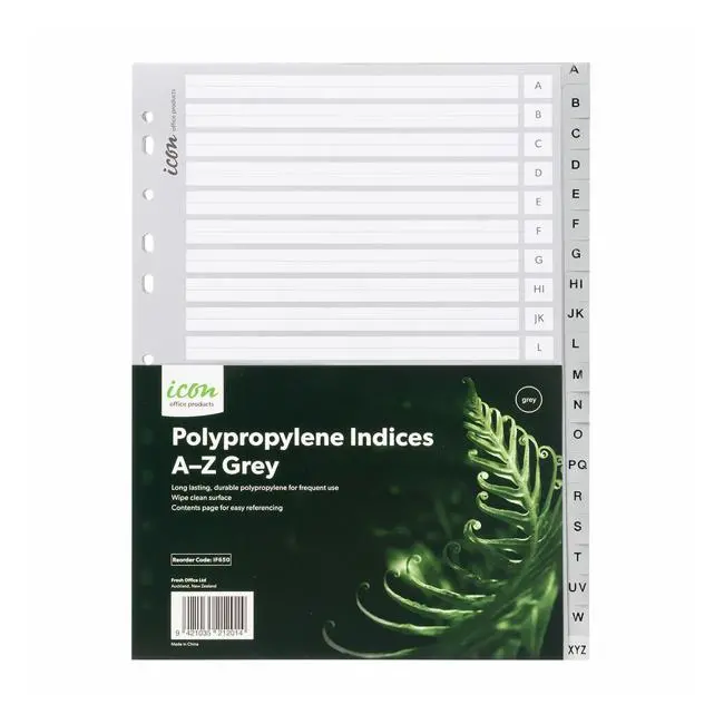 Icon Grey Pp Alphabetical Index Dividers (A–Z) 1