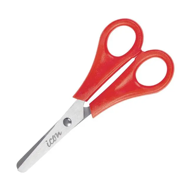 Icon Kids Safety Scissors – 5-Inch Ergonomic Red Handle 1