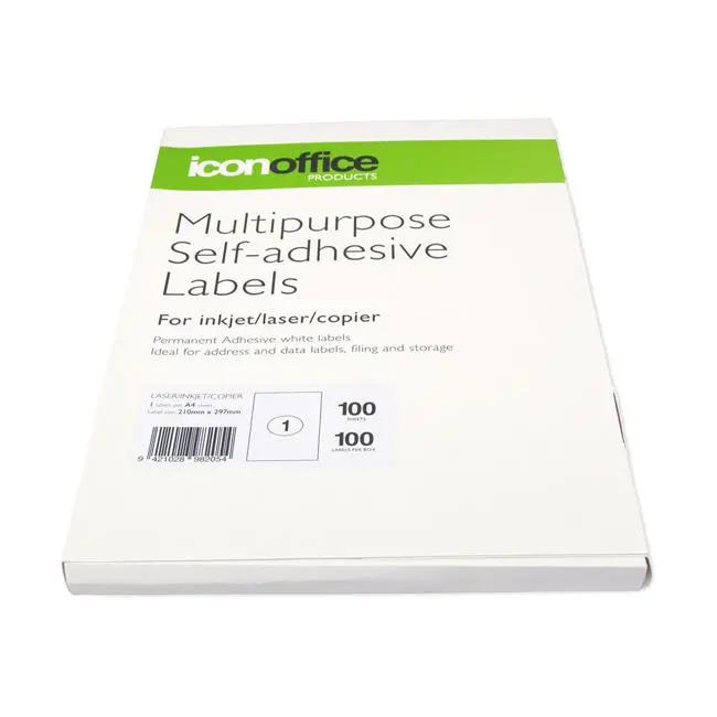 Icon Multipurpose A4 Labels – 210 × 297 Mm, Single-Label Per Sheet 1