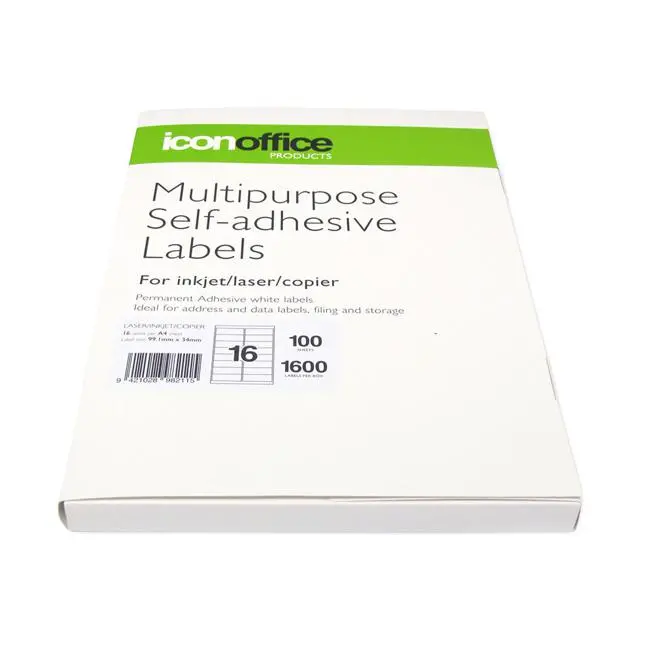 Icon Multipurpose A4 Labels – 99.1X34Mm, 16 Per Sheet 1