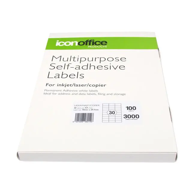 Icon Multipurpose Label Sheets – 70 × 29.7 Mm, 30 Labels Per Sheet 1