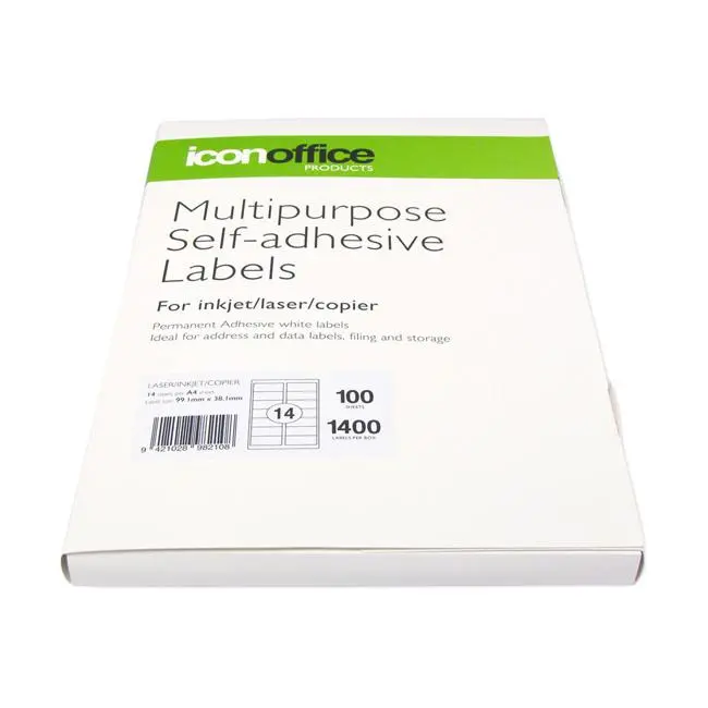 Icon Multipurpose Label Sheets – 99.1×38.1 Mm, 14 Labels Per Sheet 1