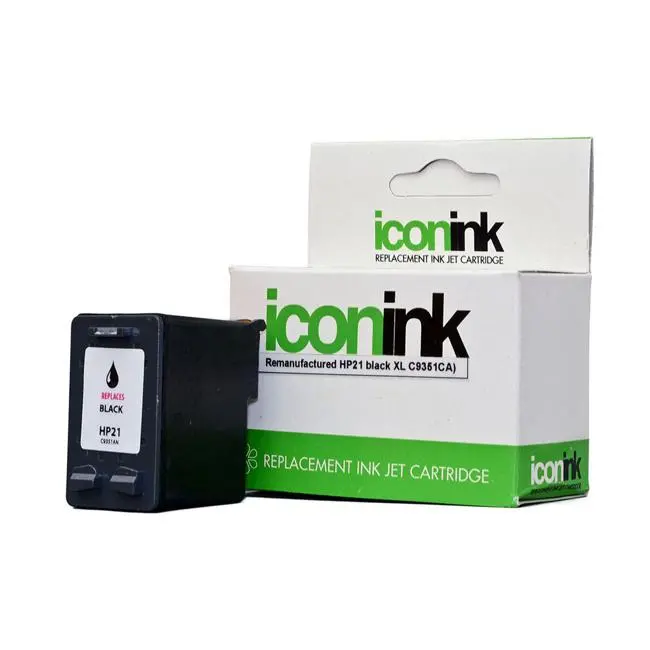 Icon-Remanufactured High-Yield Black Ink Cartridge For Hp 21 Xl Printers (C9351Ca) 1