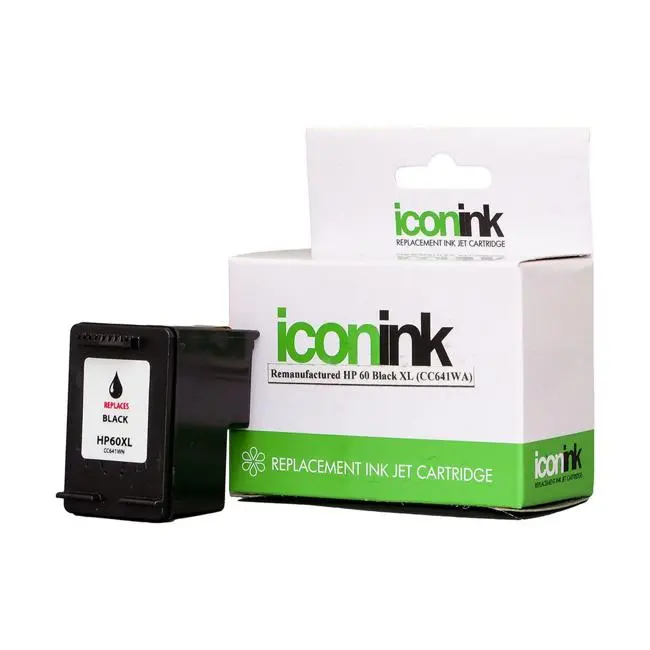 Icon Remanufactured Hp 60 Black Xl Ink Cartridge (Cc641Wa) – High-Yield Compatible Replacement 1