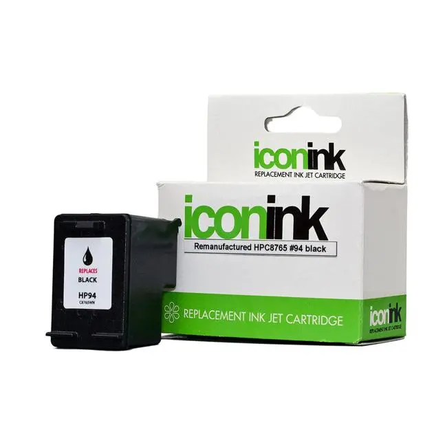 Icon Remanufactured Hp 94 Black Ink Cartridge (C8765Wa) – Eco-Friendly Print Solution 1