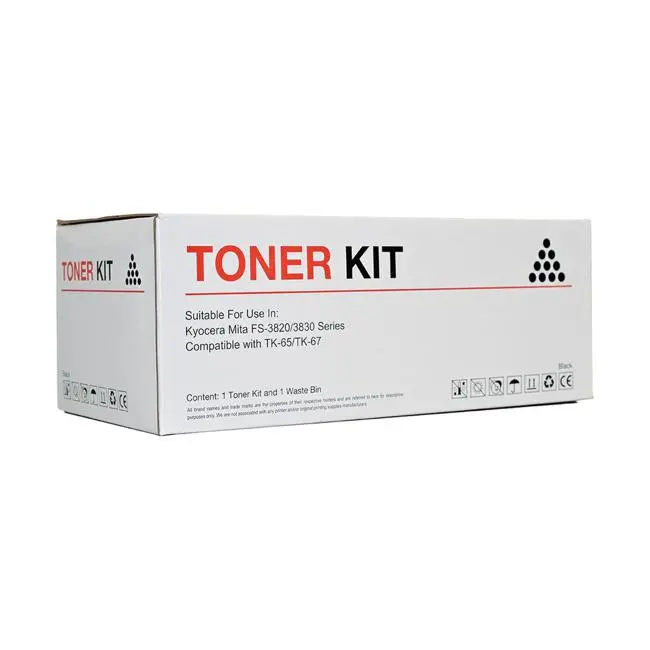 Icon Replacement Black Toner Cartridge For Kyocera Tk65 & Tk67 Printers 1
