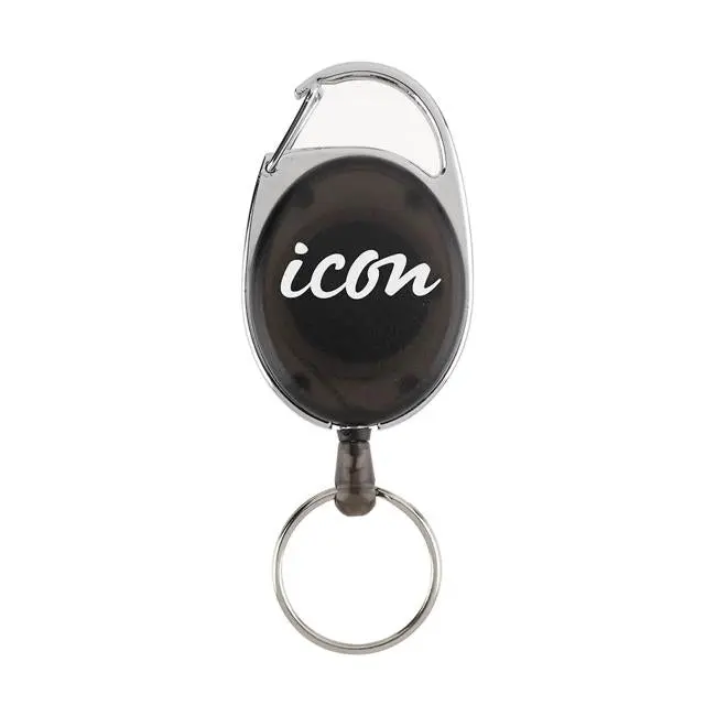 Icon Retractable Id Badge Holder – Snap-Lock Mechanism, Charcoal Grey Retail Packaging 1