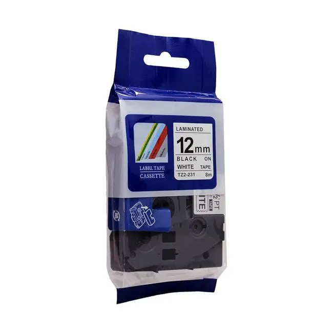 Icon Tz-12 Tape – 12Mm Black-On-White Labeling Tape 1