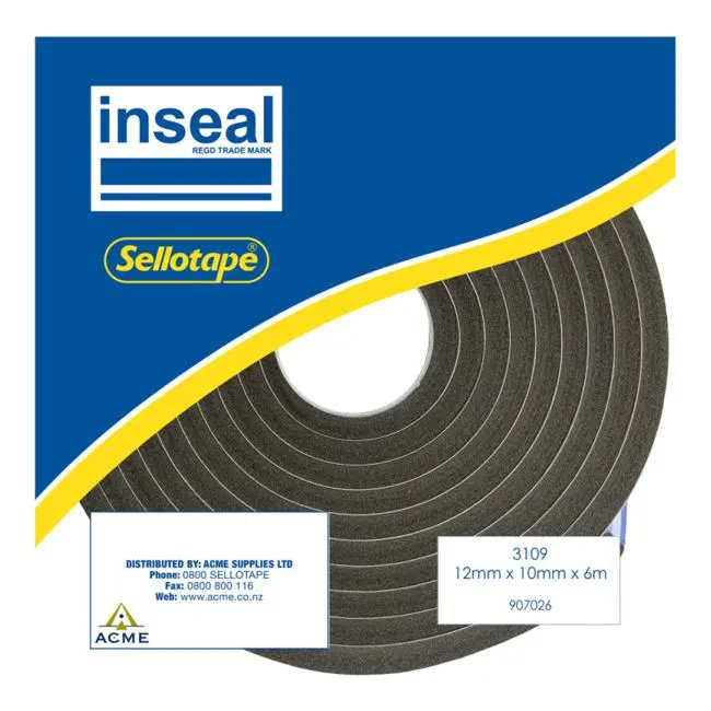Inseal Pkd General-Purpose Tape – 12 Mm Thick × 10 Mm Wide × 6 M Roll (Model 3109) 1
