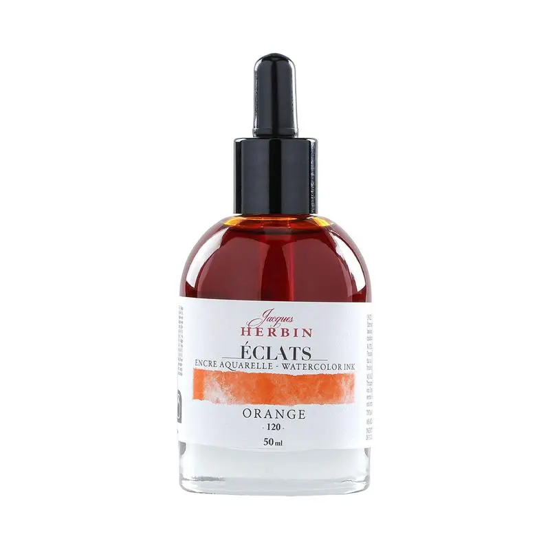 Jacques Herbin 50Ml Orange Watercolour Ink – Rich 120 Hue, C16120T 1