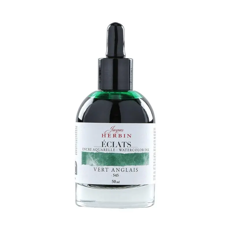 Jacques Herbin British Racing Green Watercolour Ink – 50Ml Glass Bottle 1