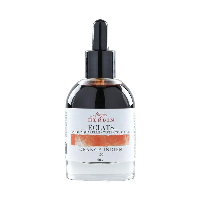 Jacques Herbin Eclats Indian Orange Watercolour Ink – 50Ml Bottle 1