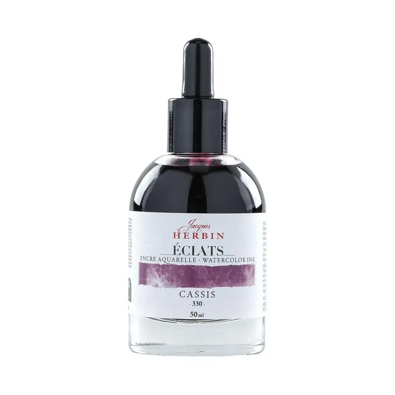 Jacques Herbin Eclats Ink – Blackcurrant Shade, 50 Ml Vibrant Liquid Watercolor 1