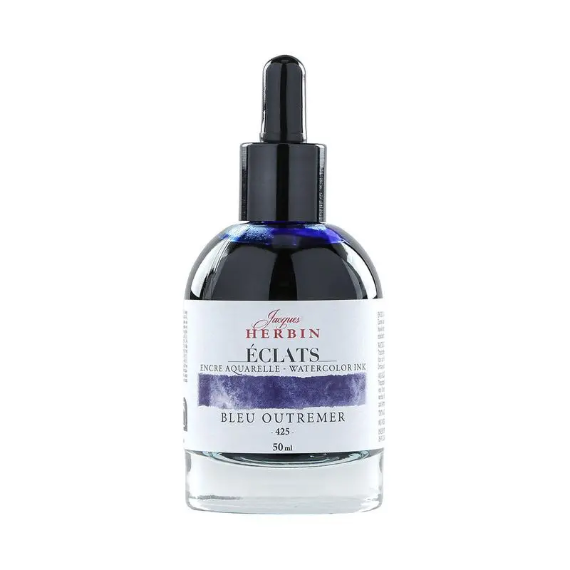 Jacques Herbin Eclats Ultramarine Watercolor Ink – 50Ml Vibrant Liquid Color 1