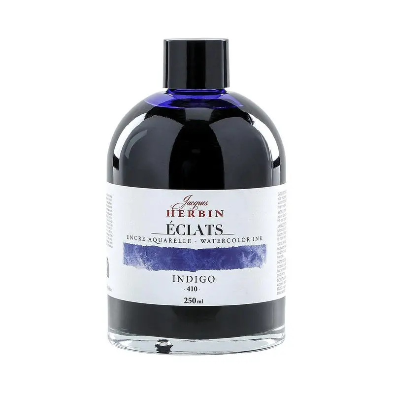 Jacques Herbin Eclats Watercolour Ink – Indigo Shade, 250 Ml Refill Bottle 1
