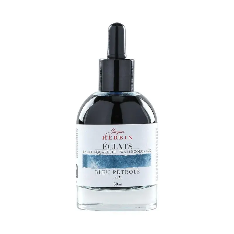 Jacques Herbin Eclats Watercolour Ink – Petrol Blue Tone, 50 Ml Bottle 1
