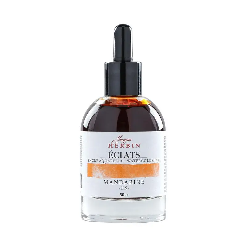Jacques Herbin Mandarin Watercolor Ink – 50 Ml Bottle, Rich Pigmented Formula (C16115T) 1