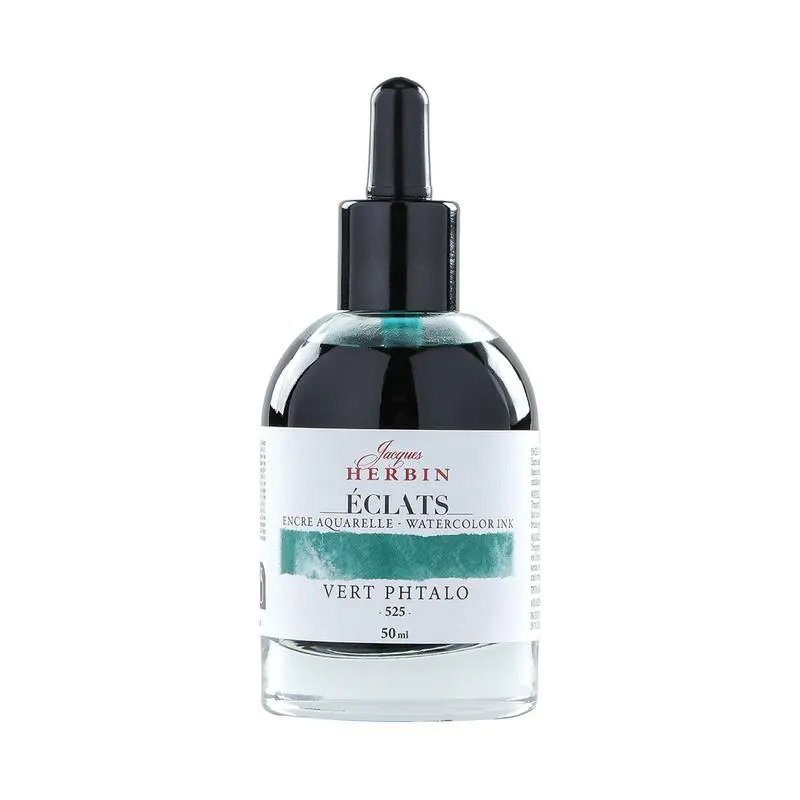 Jacques Herbin Phthalo Green Watercolour Ink – 50Ml, Shade 525 1