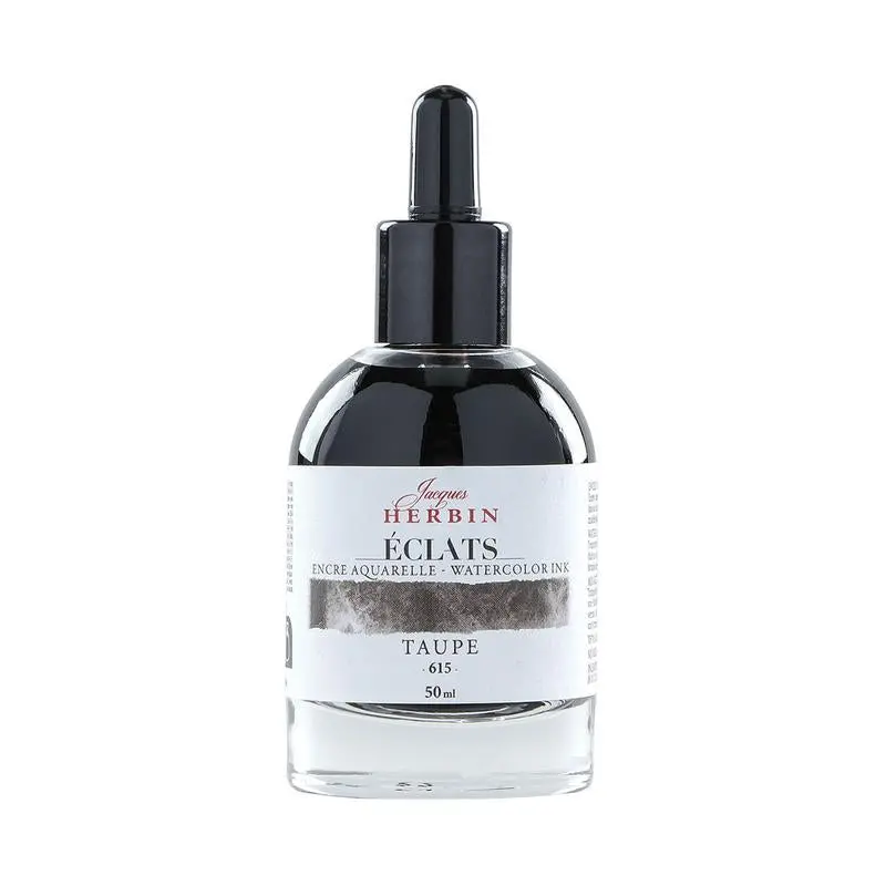 Jacques Herbin Taupe Watercolour Ink – 50Ml Artist-Grade Liquid 1