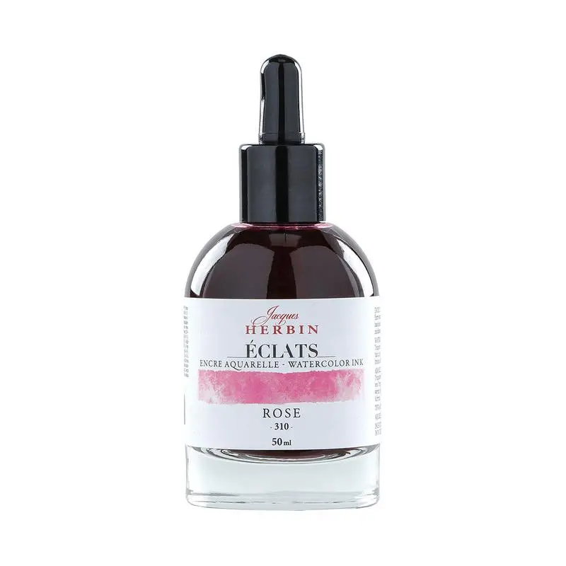 Jacques Herbin Watercolour Ink – Pink 310 (C16310T), 50Ml Luminous Liquid Colour 1