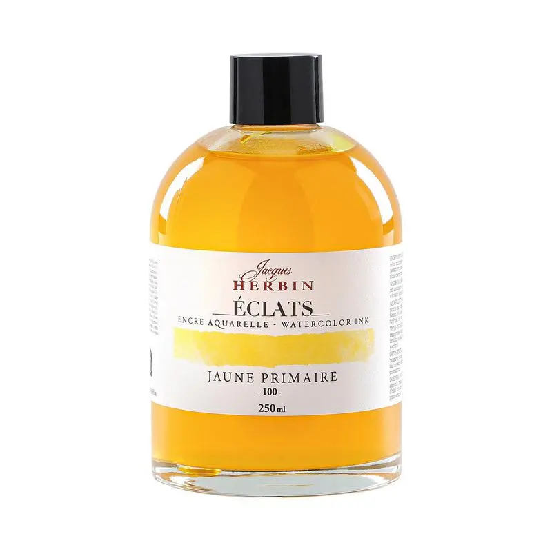 Jacques Herbin Watercolour Ink – Primary Yellow No. 100, 250Ml Refill Bottle For Illustration & Calligraphy 1