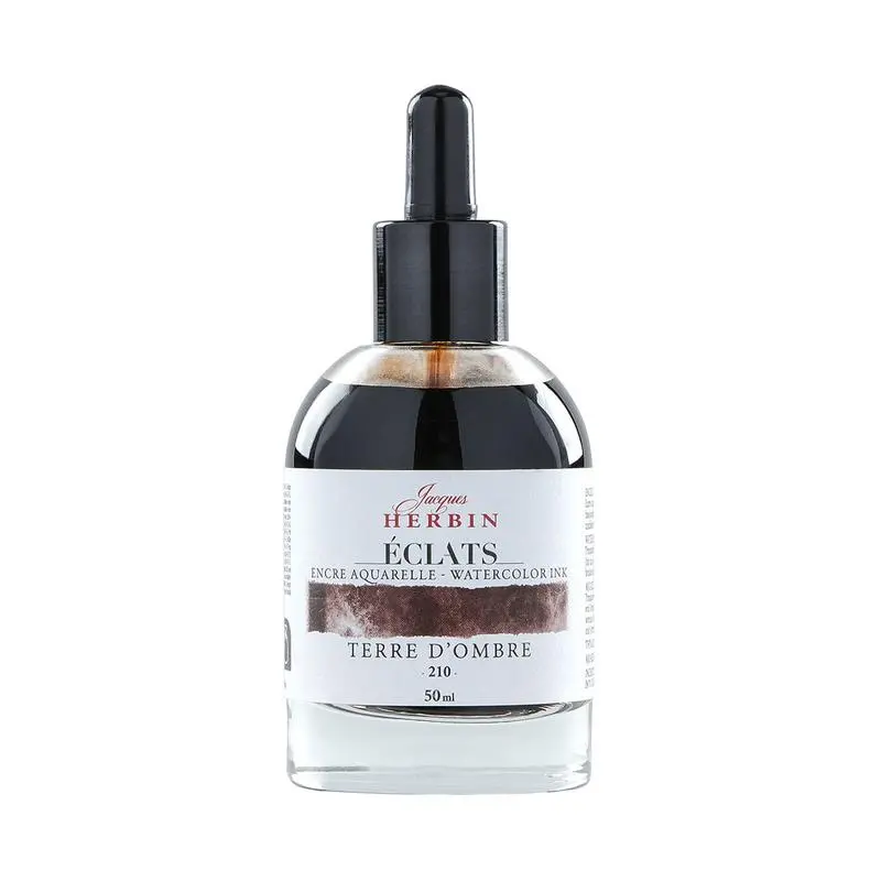 Jacques Herbin Watercolour Ink – Umber (210), 50 Ml Dropper Bottle 1