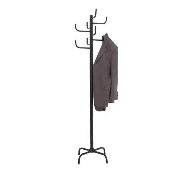 Jastek Wall-Mounted Coat Rack – Matte Black, 8 Hooks 1