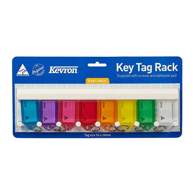 Kevron 8-Slot Assorted Id5 Key Tag Rack – Multi-Color 1