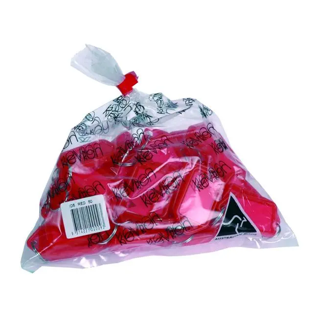 Kevron Pack Of 50 Red Id5 Key Tags In Resealable Bag 1