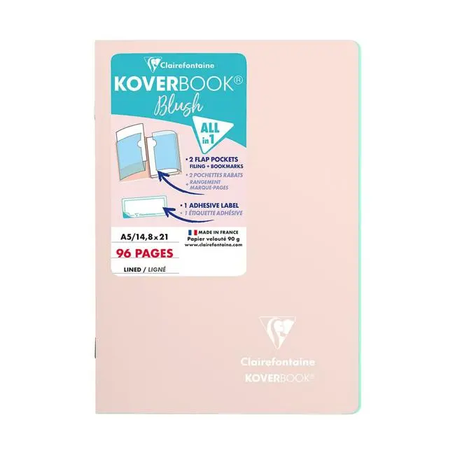 Koverbook Blush A5 Lined Softcover Notebook In Powder Pink 1