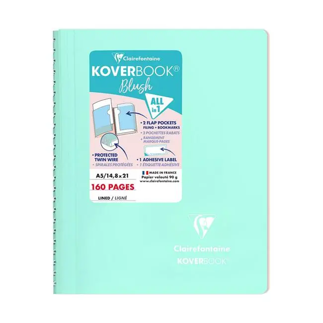Koverbook Blush Spiral A5 Dotted Notebook In Mint Green 1