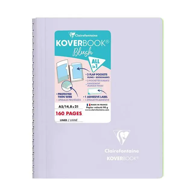 Koverbook Blush Spiral A5 Lined Journal In Lilac Purple 1