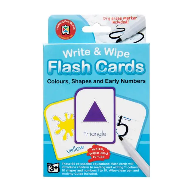 Lcbf Write-And-Wipe Flashcards: Colors, Shapes & Numbers – Includes Dry-Erase Marker 1