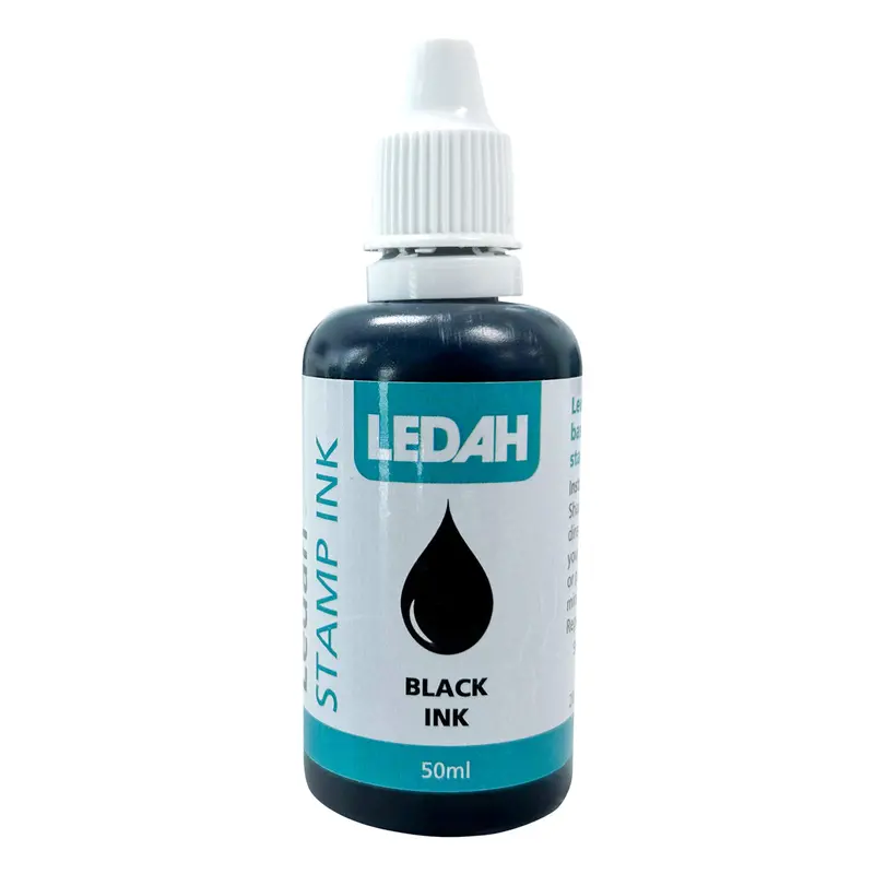 Ledah Black Stamp Ink – 50Ml Bottled Refill 1