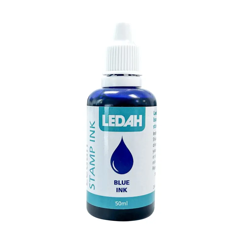 Ledah Professional Blue Stamp Ink – 50Ml Fast-Drying Fluid 1