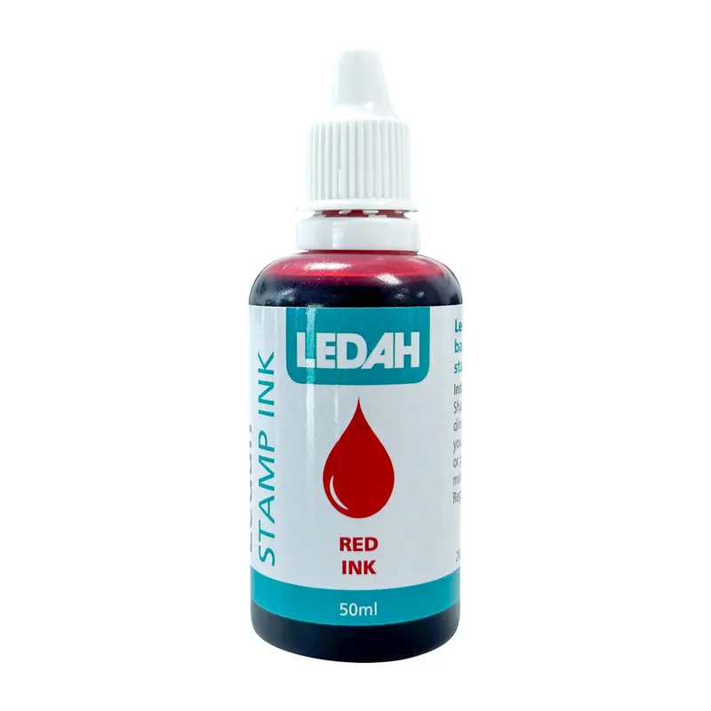 Ledah Professional Red Stamp Ink – 50Ml Quick-Setting Formula 1