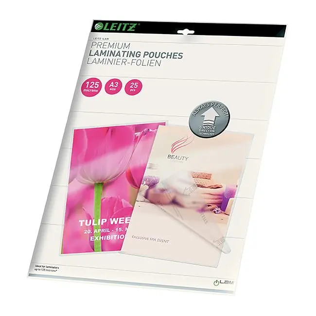Leitz A3 Laminating Pouches – 125 Micron Thickness, Pack Of 25 1