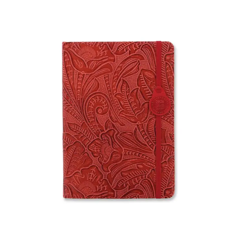Letts Baroque A5 Faux Leather Weekly Planner 2026 – Red 1