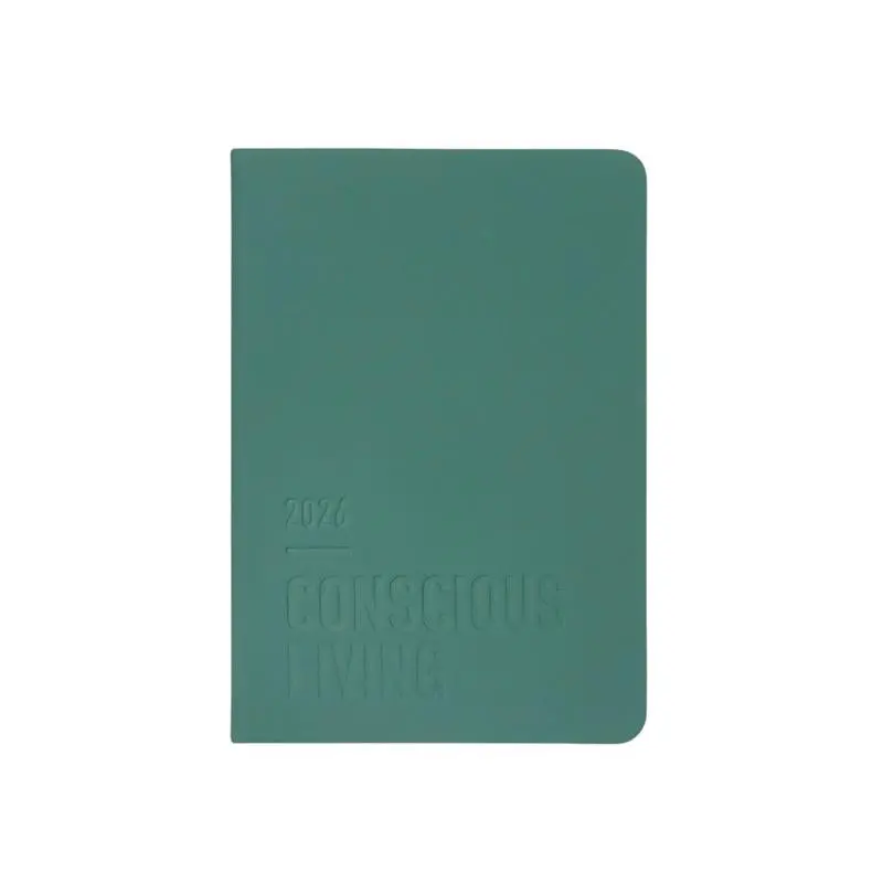 Letts Conscious A6 Diary 2026 – Pine Green, Week-To-View Format 1